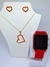 Kit Relógio Feminino Digital Led Quadrado Sports Watch + Conjunto Colar e Brincos Folheado Tendência - loja online