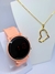 Kit Relógio Emburrachado Feminino Digital Led Redondo Sports Watch + Conjunto Colar e Brincos Folheado Moda