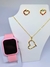 Kit Relógio Feminino Digital Led Quadrado Sports Watch + Conjunto Colar e Brincos Folheado Tendência na internet