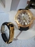 Kit Conjunto Relógio Masculino Analógico Emburrachado Ajustável Preto + Bracelete Tudo Posso Fé + Caixa Tendência