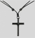 Colar Cordão Masculino e Feminino com Pingente Crucifixo Cruz Preto Fosco Ajustável - loja online