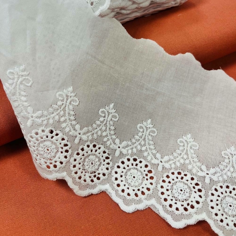 1 metro Bordado Inglês 100% Algodão B24 9,5cm