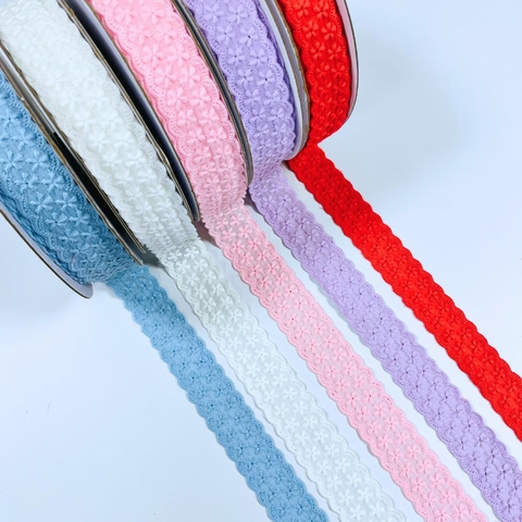 1 metro Fita Renda Bordada 38mm