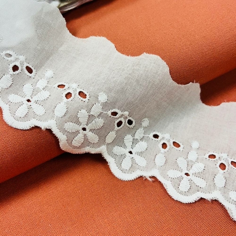 10 metros Bordado Inglês 100% Algodão B36 5cm