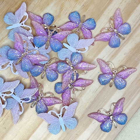 Aplique Borboleta Acrílico 2,2 cm x 3,8 cm - 5 unidades