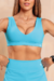 TOP CAMI AZUL TURQUESA COM LARANJA