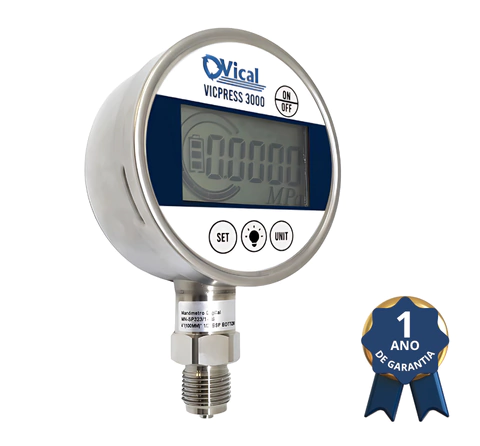 MANÔMETRO DIGITAL - 0 A 60 BAR - VICPRESS-3000 - ROSCA 1/2”NPT - CLASSE A3 - comprar online