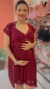 Kit Camisola Amamentar com Robe Ana - Vinho - loja online