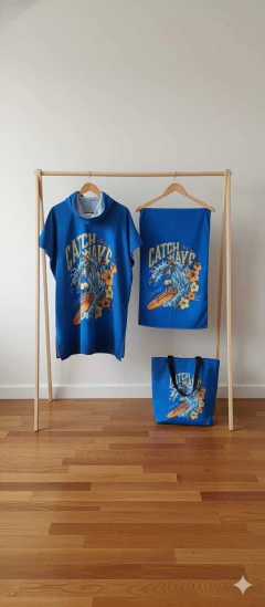 Set Bolso Con Poncho Y Toallon Para Chicos Y Adultos - linalimon