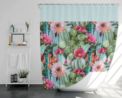 Cortina de baño cactus y suculentas - comprar online