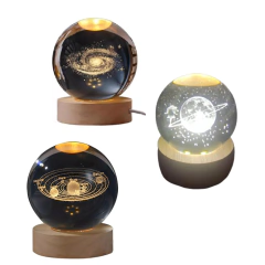 Lampara de cristal usb universo