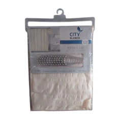 Cortina teflonada simil tela con ganchos - tienda online