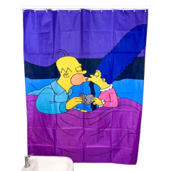 Cortina de baño Homero y Marge corazon simpsons