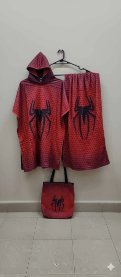 Set Bolso Con Poncho Y Toallon Spiderman hombre araña - linalimon