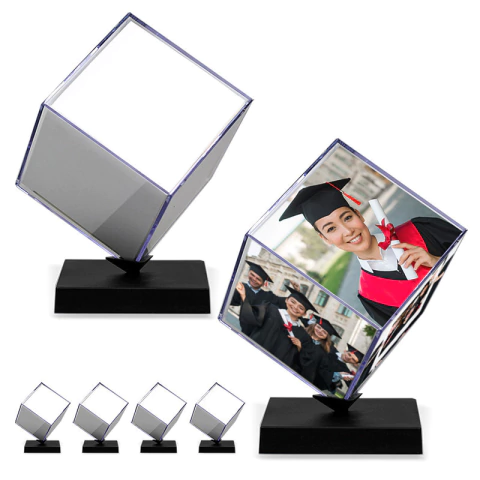 Kit com 5 Foto Cubo Giratório de Acrílico Grande