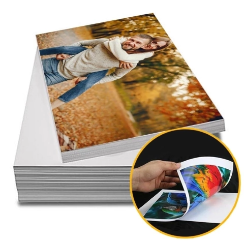 Papel Fotográfico Glossy 180g Dupla Face para Jato de tinta A4 - 100 Folhas