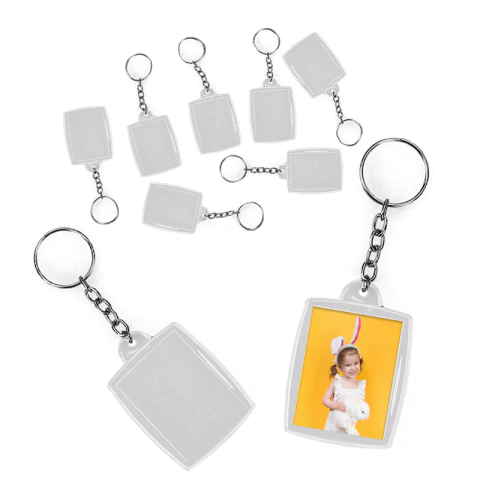 Chaveiro Acrílico 3x4 Retangular p/ Personalizar - 30 Peças