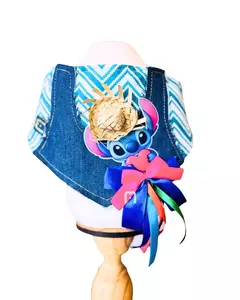 Bandana Festa Junina Stitch Azul para cachorro e gato