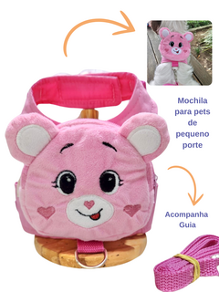 Peitoral Mochila Ursinhos Amorosos Rosa para cachorro e gato na internet