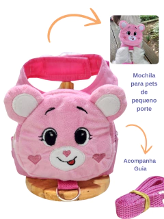 Peitoral Mochila Ursinhos Amorosos Rosa para cachorro e gato na internet