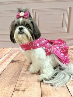 Vestido de Festa Flores Rosa para Cachorro e Gato - comprar online