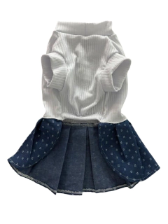 Vestido Branco e Azul Inspiração para cachorro e gato - comprar online