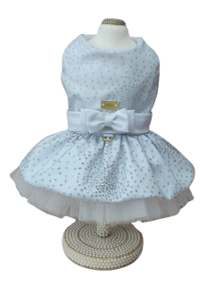 Vestido Ano Novo Encanto Glitter Branco para cachorro e gato na internet