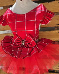 Imagem do Vestido de Festa Grid Natal Vermelho para Cachorro e Gato