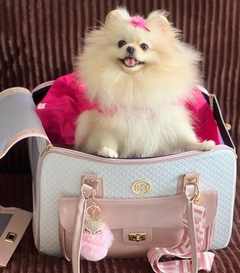 Bolsa de Transporte e Passeio Off White e Rose Para Cachorro e Gato - comprar online