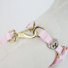 Peitoral Americano Seda Ursinho Rosa para cachorro - comprar online