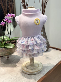 Regatinha Lilás e Borboletinhas Tutu para cachorro e gato