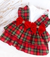 Vestido Natal Xadrez para cachorro e gato