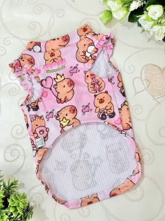 Camiseta Regatinha Capivara Rosa para cachorro e gato na internet