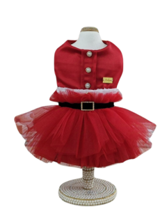 Vestido Natal Noela Vermelho para cachorro e gato