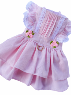 Vestido Encanto Rosa para cachorro e gato - Estilo de Vida Pet