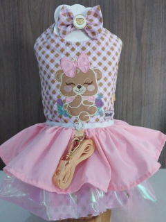 Vestido Peitoral Ursinha Vintage Aplique para cachorro e gato - comprar online