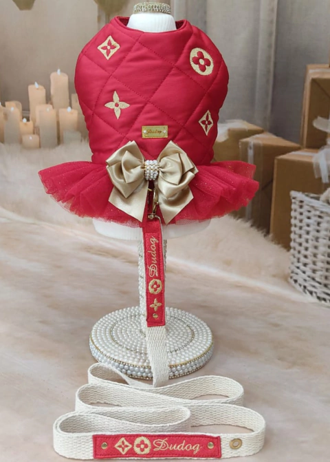 Peitoral Encanto Vermelho Fêmea para cachorro