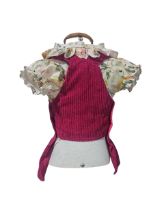 Salopete Veludo Cotelê Pink para cachorro e gato - comprar online