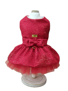 Vestido Natal Encanto Glitter Vermelho para cachorro e gato na internet