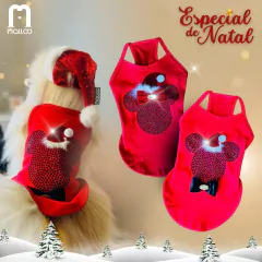 Regata de Natal Mickey para cachorro e gato na internet