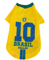 Camisa 10 Brasil Amarela Para Cachorro Porte Grande Tamanho G3