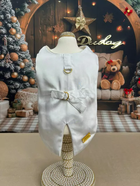 Fraque Ano Novo Lovely Branco para cachorro e gato