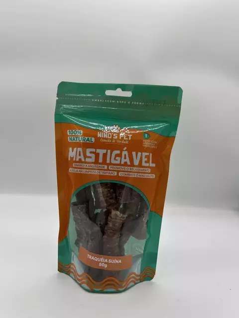 Mastigável Natural para cães Traqueia Suína - 50gr