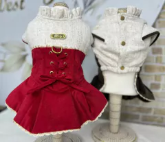 Vestido Delicate Espartilho Vermelho para cachorro e gato - loja online
