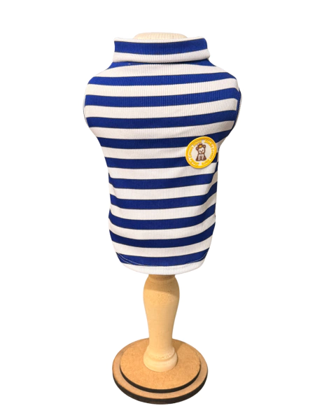 Camiseta Regatinha Azul Listras para cachorro e gato