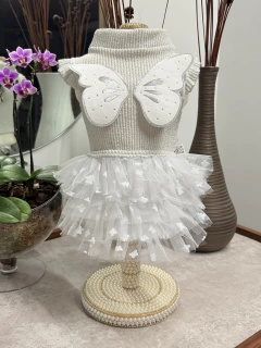 Regatinha Asa Borboletinha com Tutu para cachorro e gato