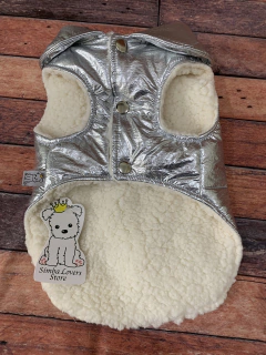 Colete de Inverno Nylon Prata para cachorro e gato na internet