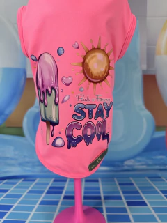 Camiseta Rosa Neon com Proteção UV para cachorro e gato na internet