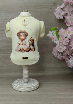 Baby Look Vintage Amarelo Bebê para cachorro e gato