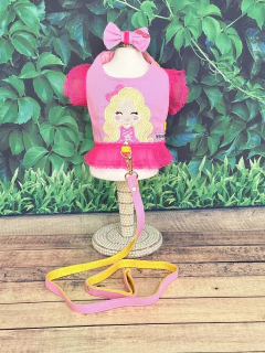 Peitoral Barbie Rosa para cachorro e Gato